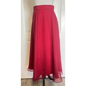 Filipino Traditional Ethnic Taffeta A-Line Party Cocktail Formal Midi Skirt L